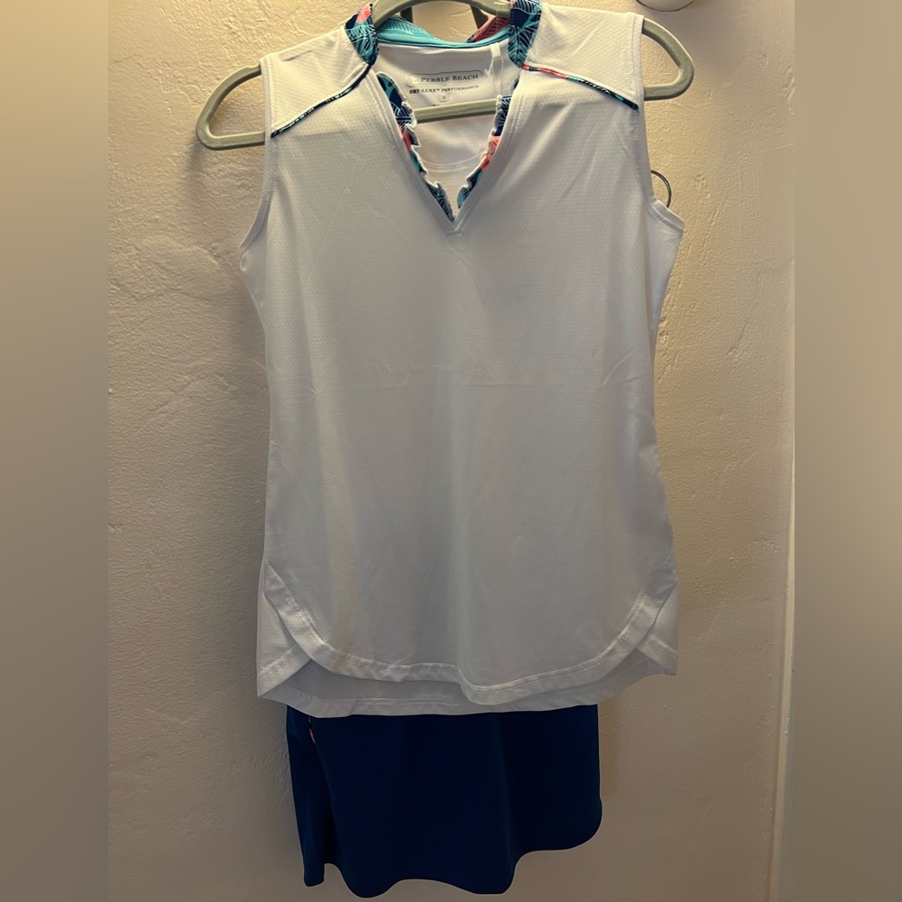 Pebble Beach Sleeveless Top and Skirt Set